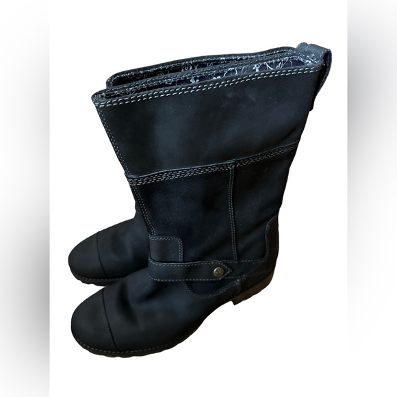 Timberland Atrus Womens 8” Boot Black Nobuck Suede Pull On Leather 9.5 - Picture 2 of 8